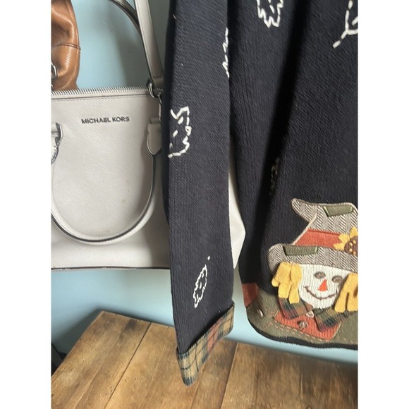 Mandal Bay Vintage Sweater Womens Size Large Happy Harvest Sunflowers Scarecrow - Picture 3 of 5